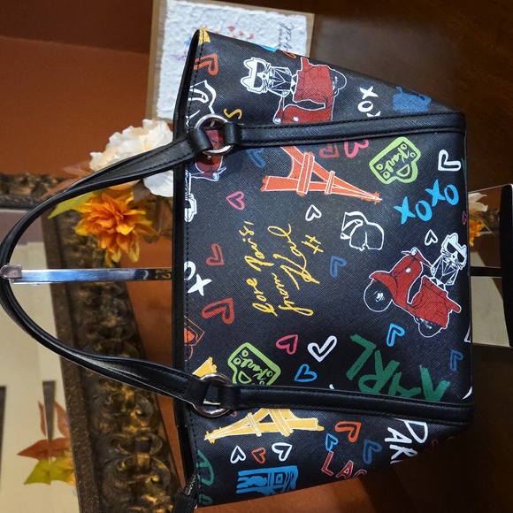 Karl Lagerfeld Black Multicolor Satchel - Picture 3 of 17